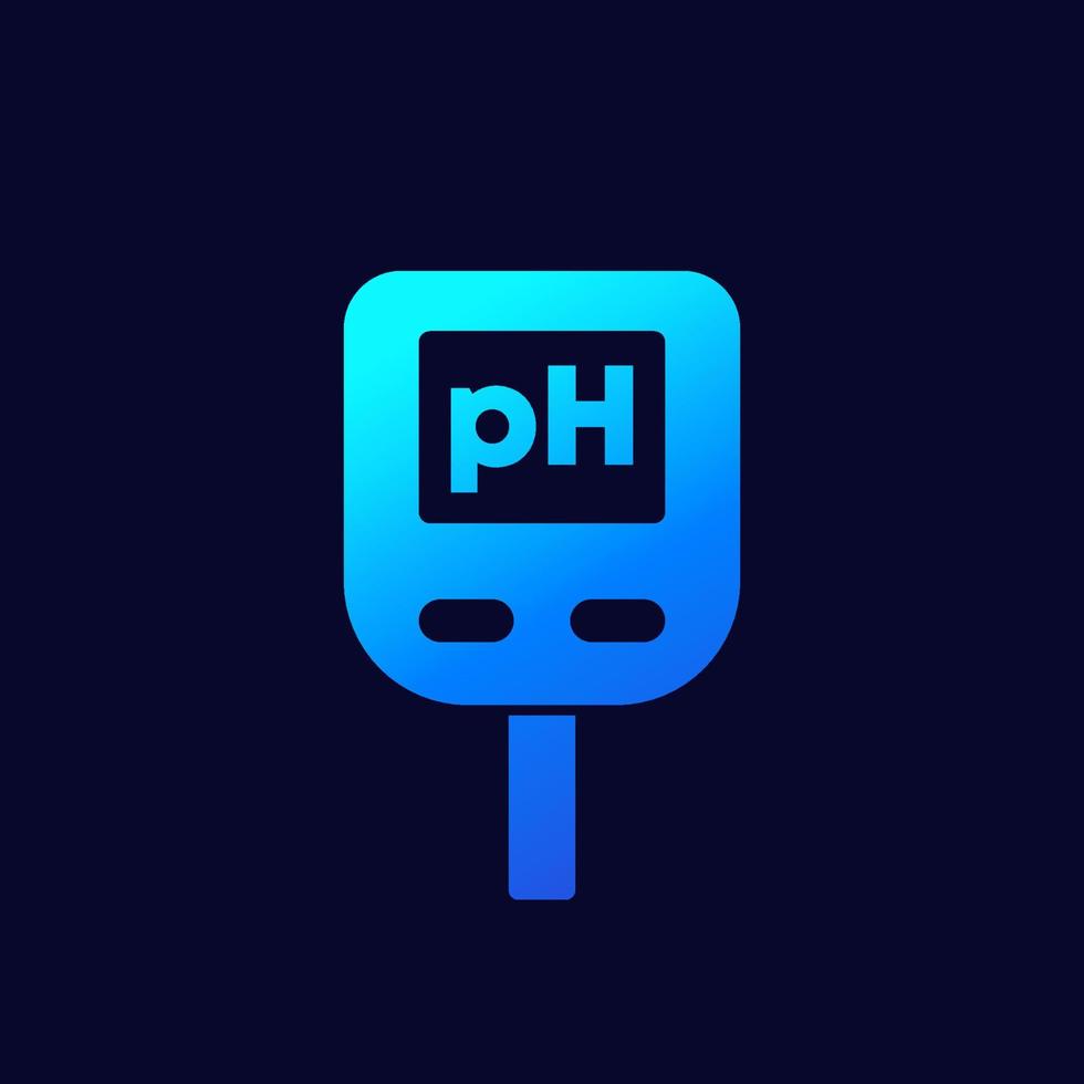 icono de medidor de ph en la oscuridad vector