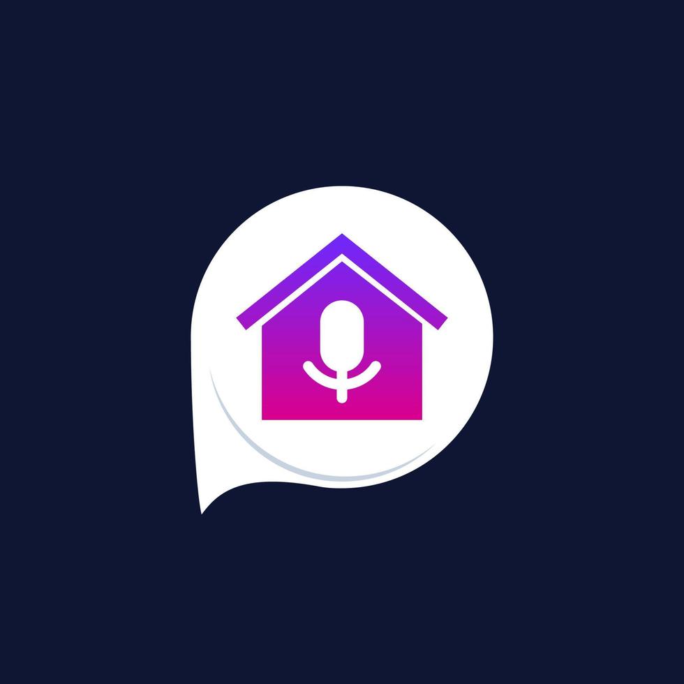 Smart house voice control icon for apps or web vector