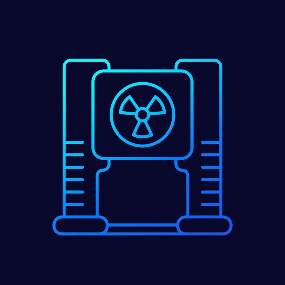 X-ray machine and radiology line icon vector