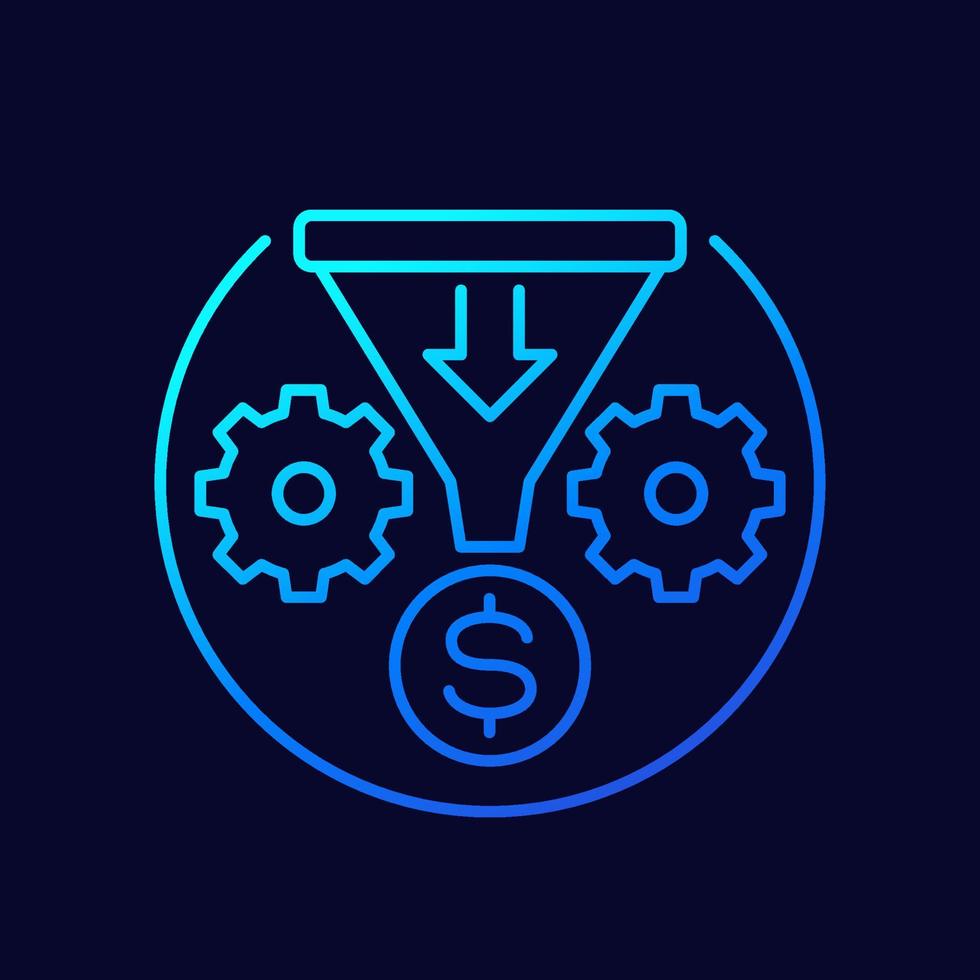 sales funnel, marketing line icon vector