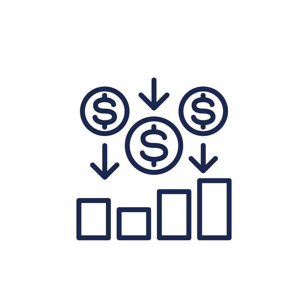 Passive income, earnings line icon vector