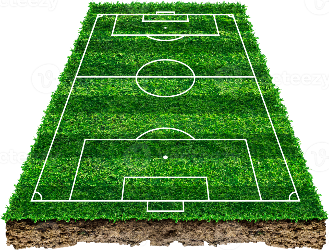 3d soccer field isolated png