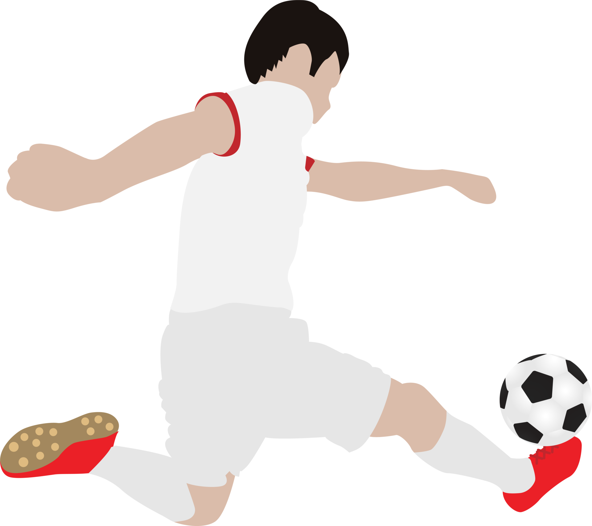 Free Cartoon football soccer player man in action 10135737 PNG with  Transparent Background