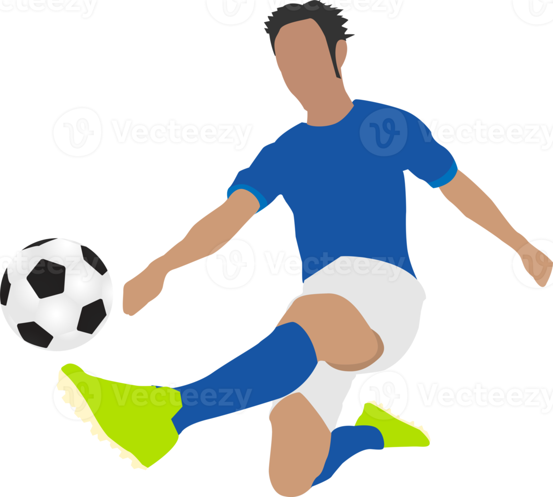 cartoon voetbal voetballer man in actie png