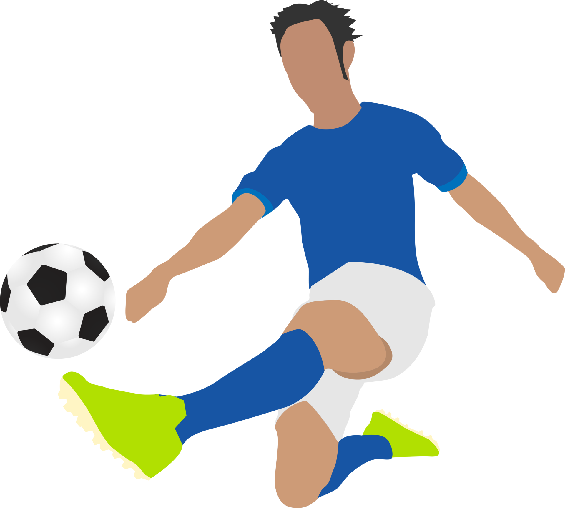 Free Cartoon football soccer player man in action 10135740 PNG with  Transparent Background