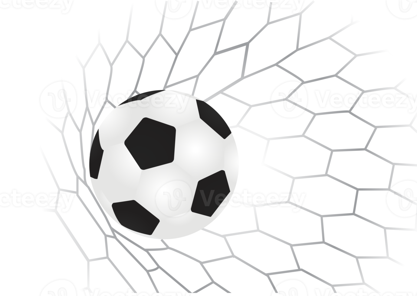 balón de fútbol en la portería con red png