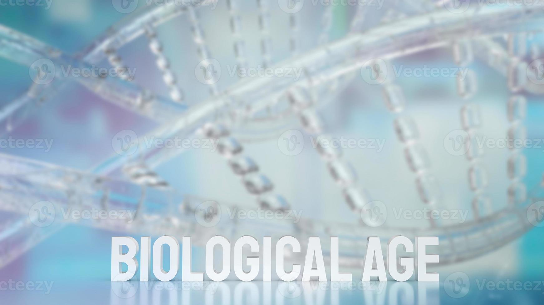 The biological age on dna  background for sci or medical concept 3d rendering photo