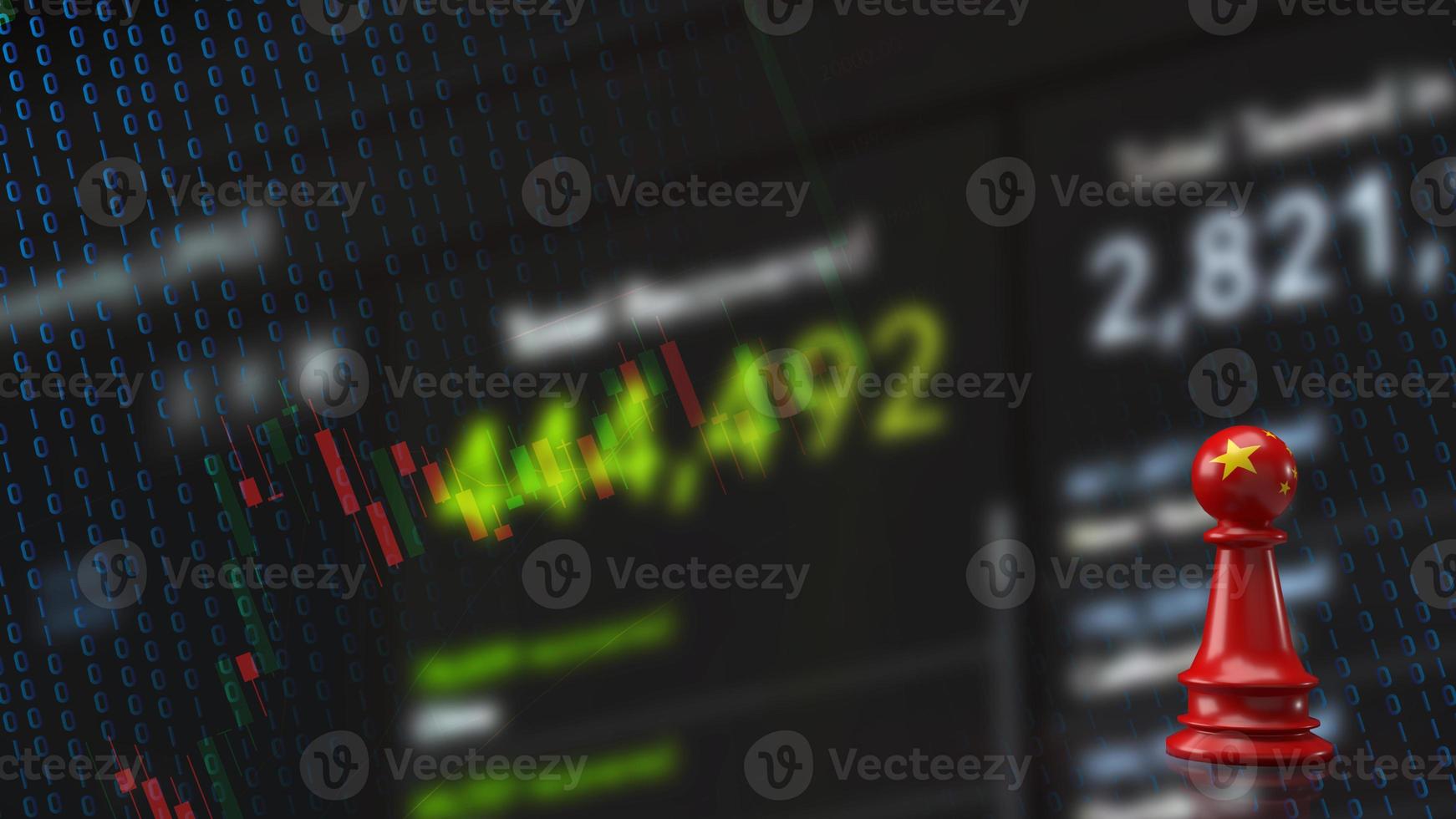 The Chinese chess on business background 3d rendering photo