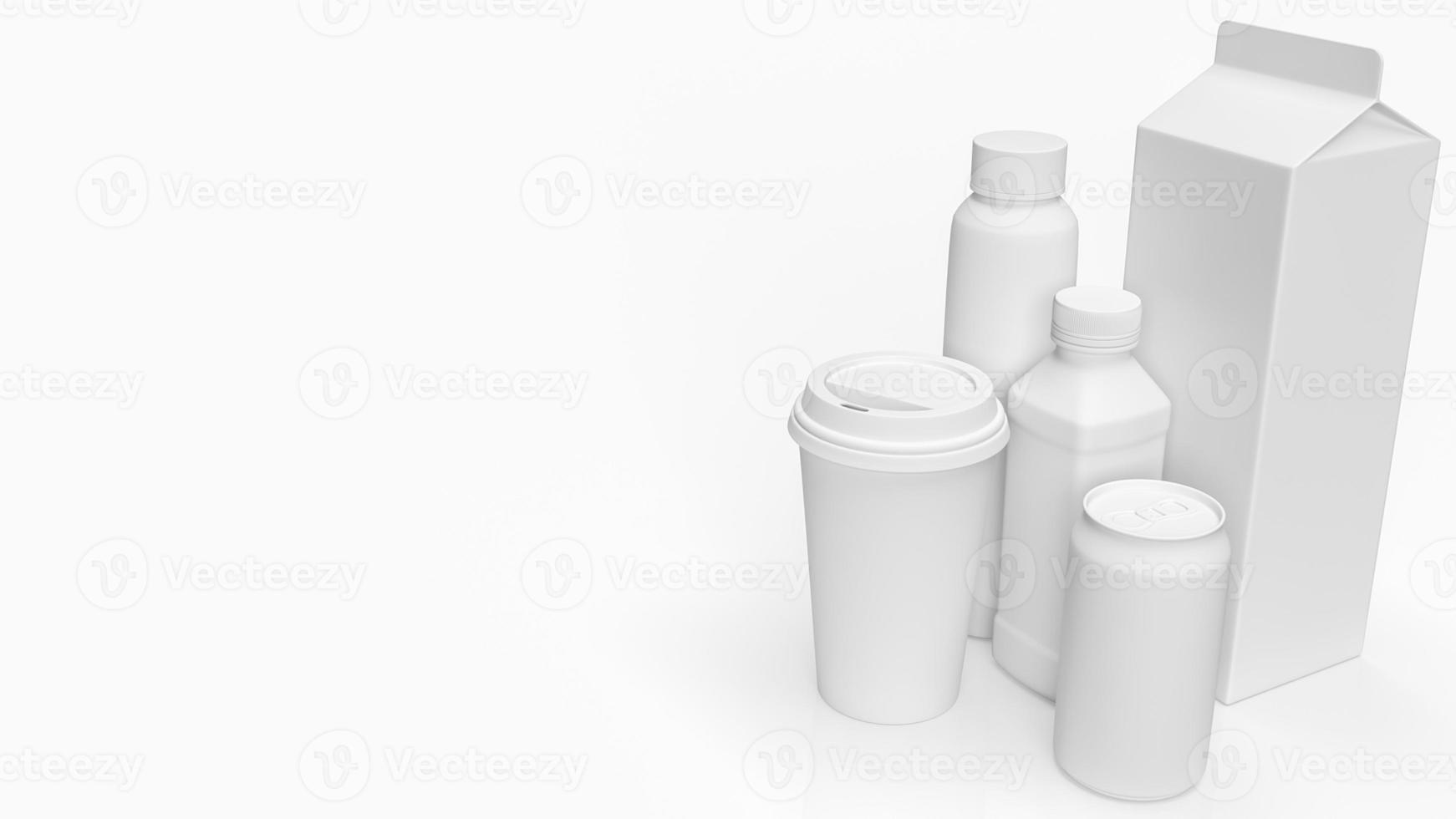 The plastic packing and can on white background for eco or climate change concept 3d rendering photo