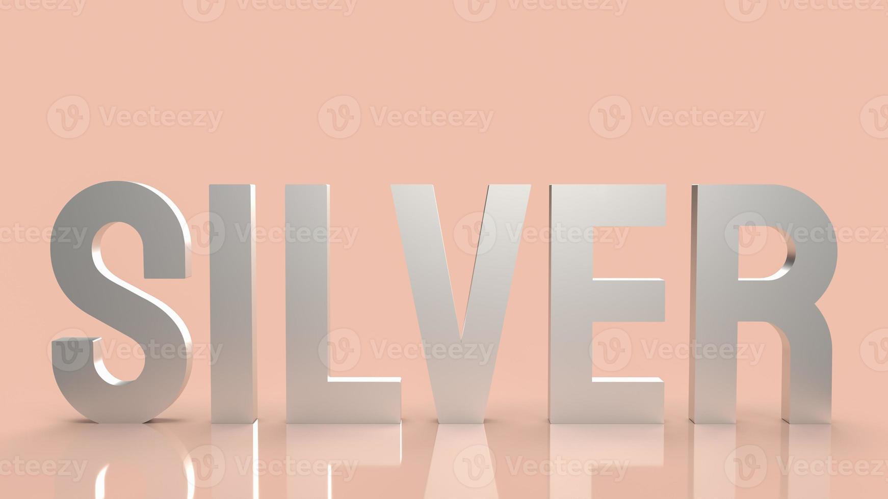 The silver text  for background business content 3d rendering photo