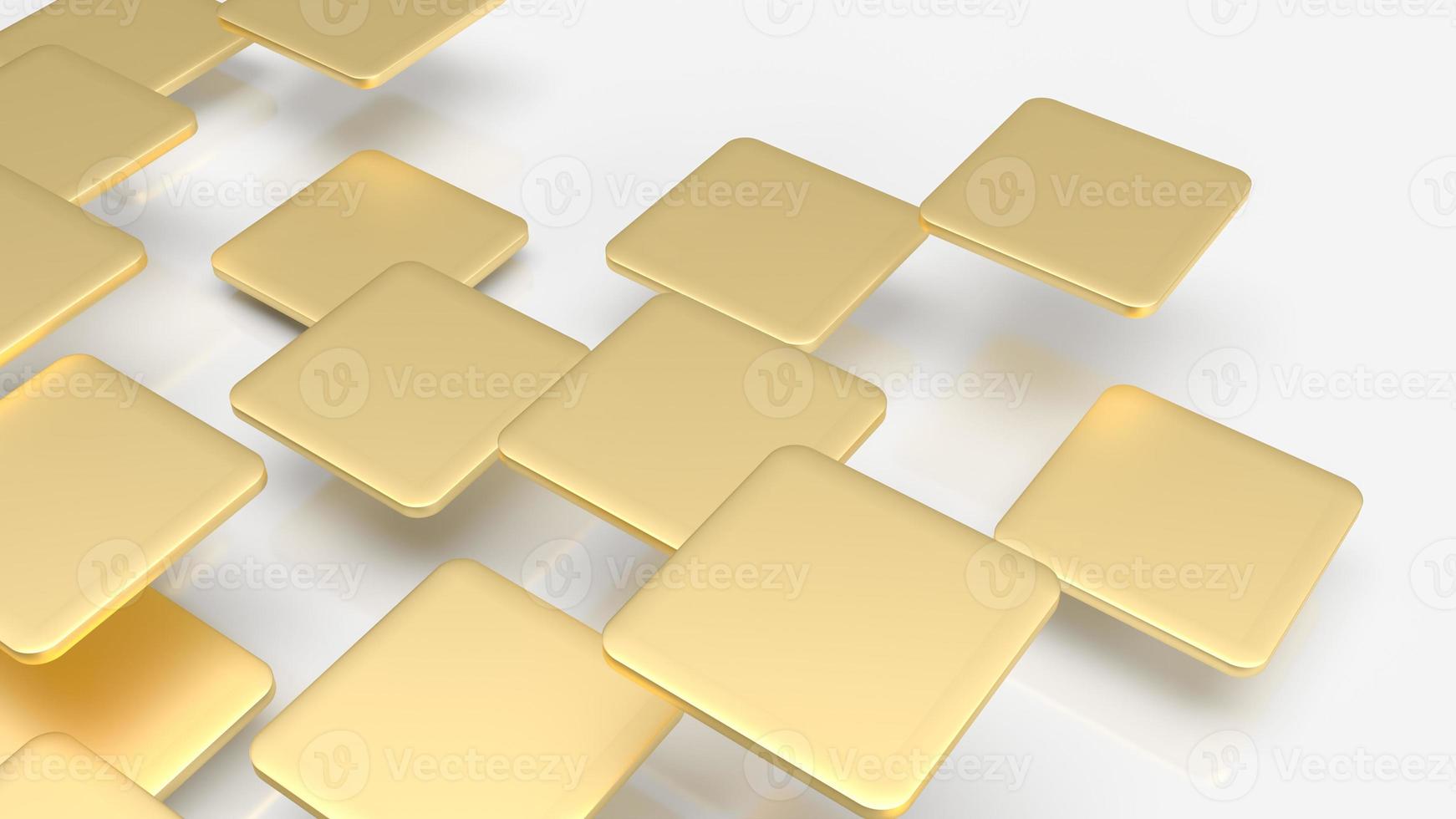 The gold plates fly on white background for abstract background 3d rendering. photo