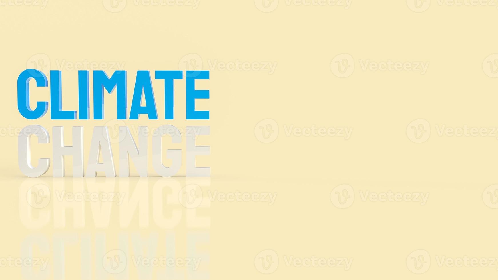palabra cambio climático para el calentamiento global o concepto ecológico 3d renderizado foto