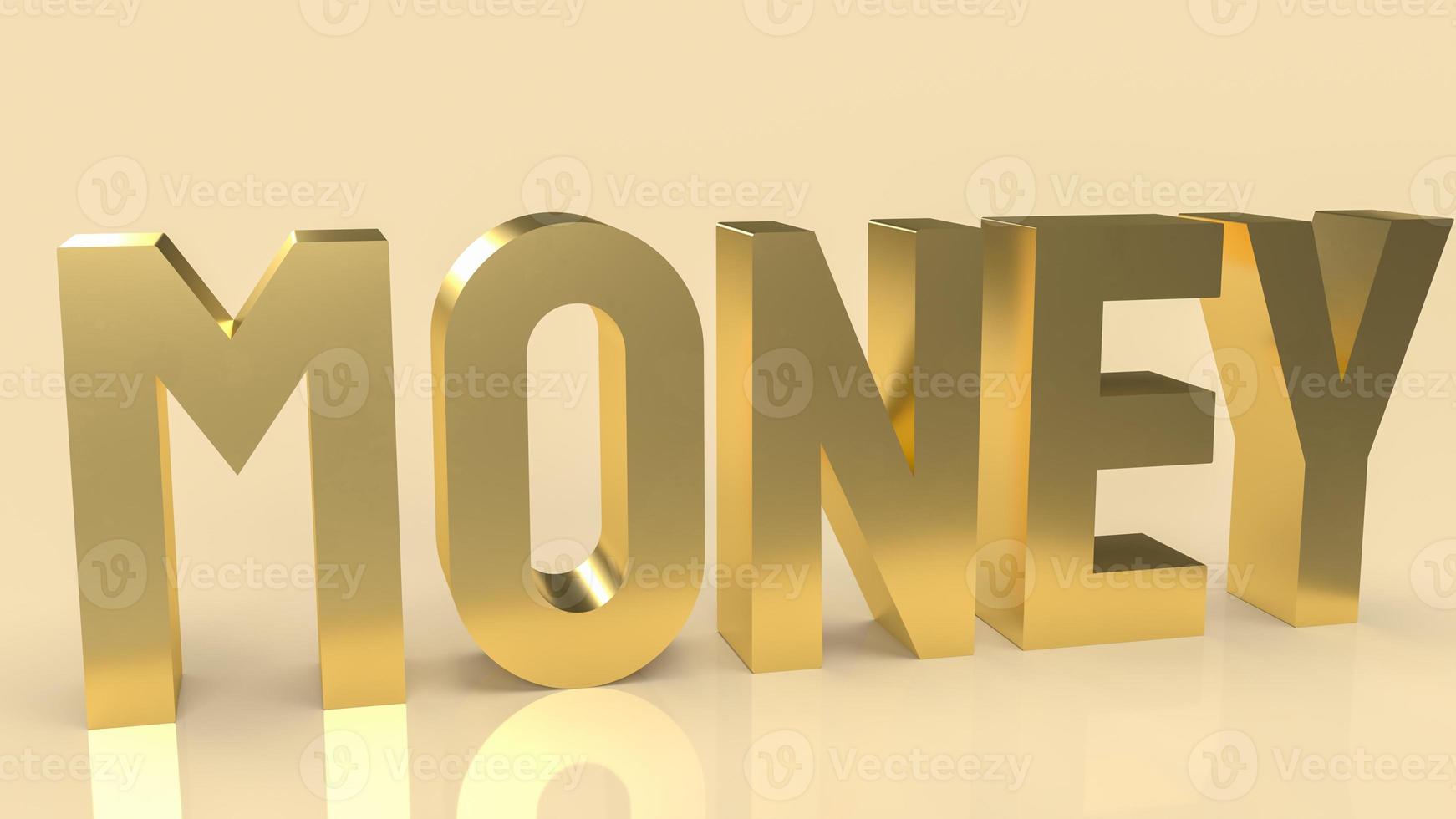 gold money text for business concept 3d rendering photo