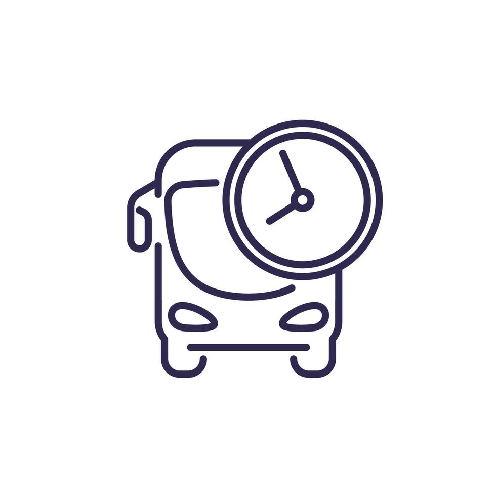 bus schedule line icon on white vector