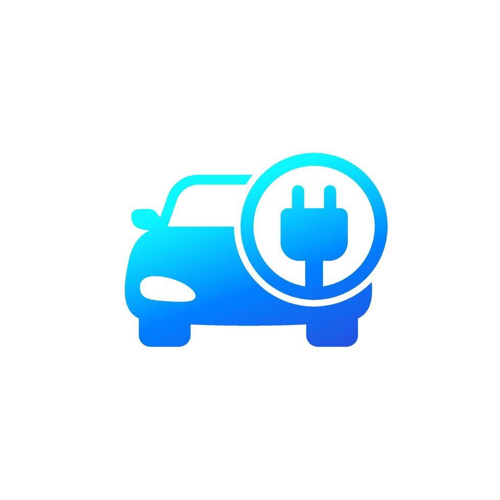 car and electric plug icon vector