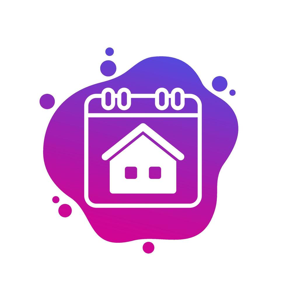 house and calendar, booking schedule icon vector