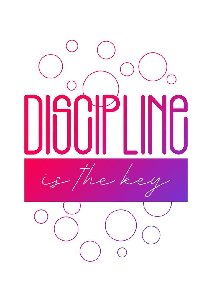 Discipline is the key, vector poster design