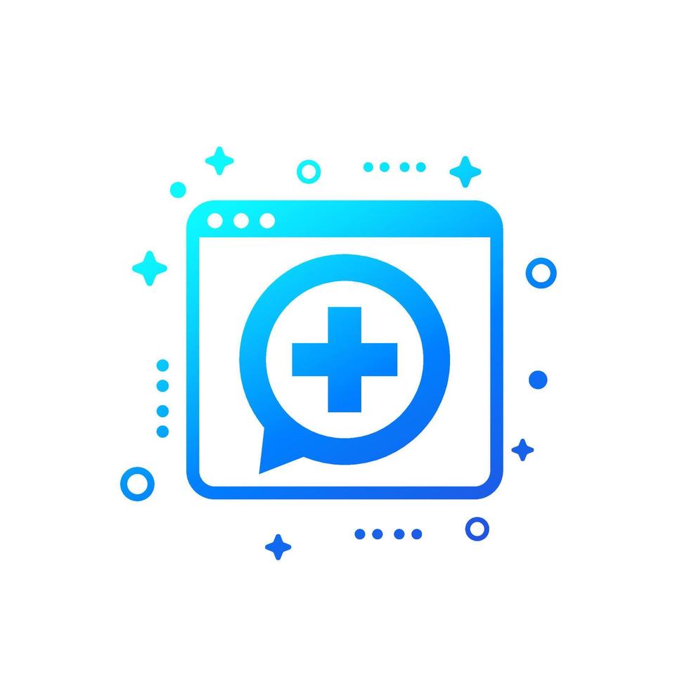 online medical help icon, vector
