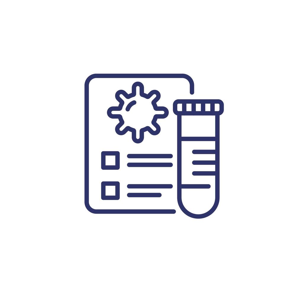 Covid-19 test line icon, vector