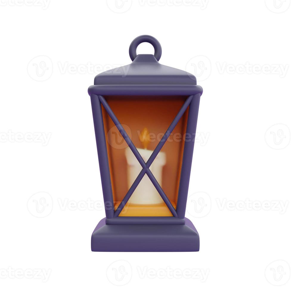 Happy Halloween with lantern isolated on white background, traditional october holiday, 3d rendering. photo