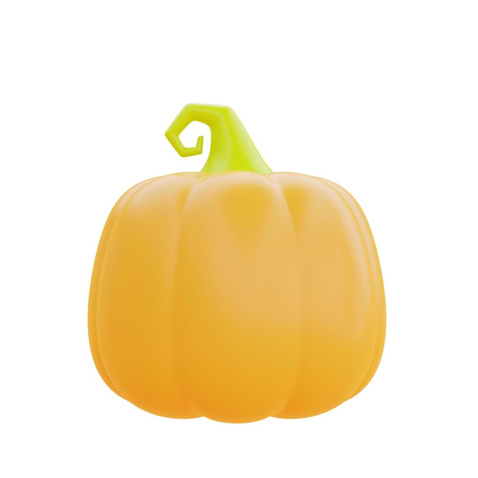 Happy Halloween with Jack-o-Lantern pumpkin character isolated on white background, traditional october holiday, 3d rendering. photo