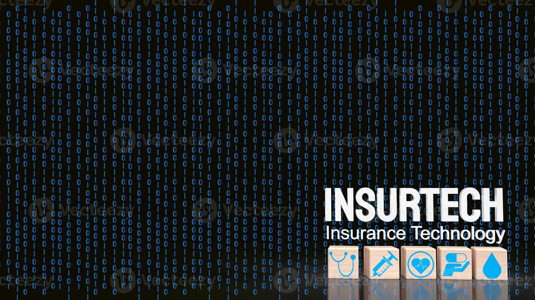The insurtech word on digital background  for technology concept 3d rendering photo