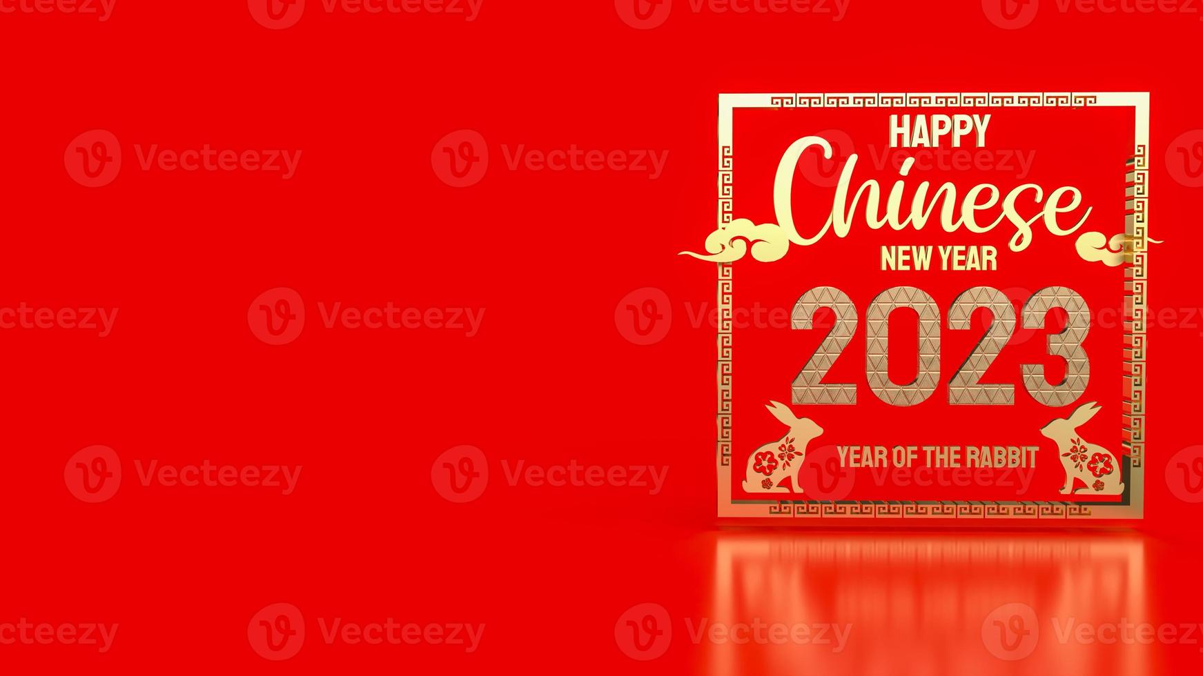 The Chinese New Year 2023 year of the rabbit 3d rendering photo