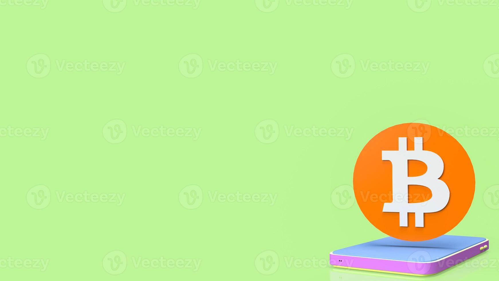 bitcoin on mobile for business concept 3d rendering photo