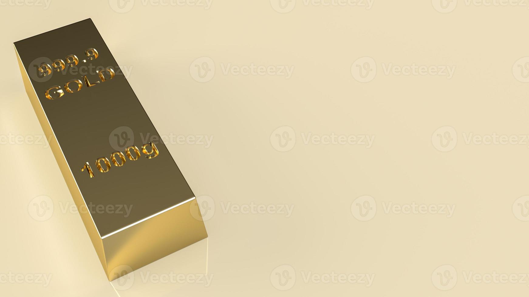 The gold bar on yellow background for business concept 3d rendering photo