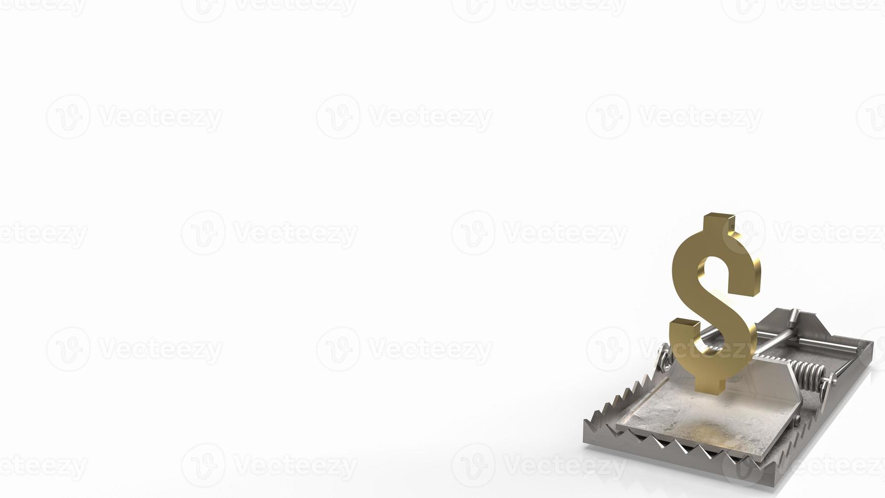 The gold dollar symbol in a trap for business concept 3d rendering photo