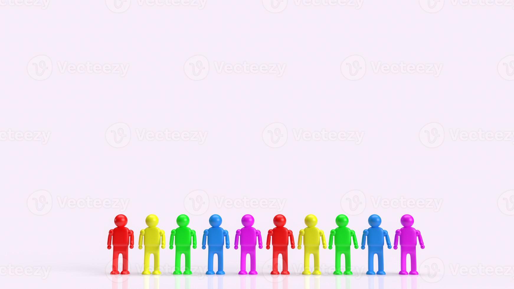 The human figure multicolor  for lgbt concept 3d rendering photo