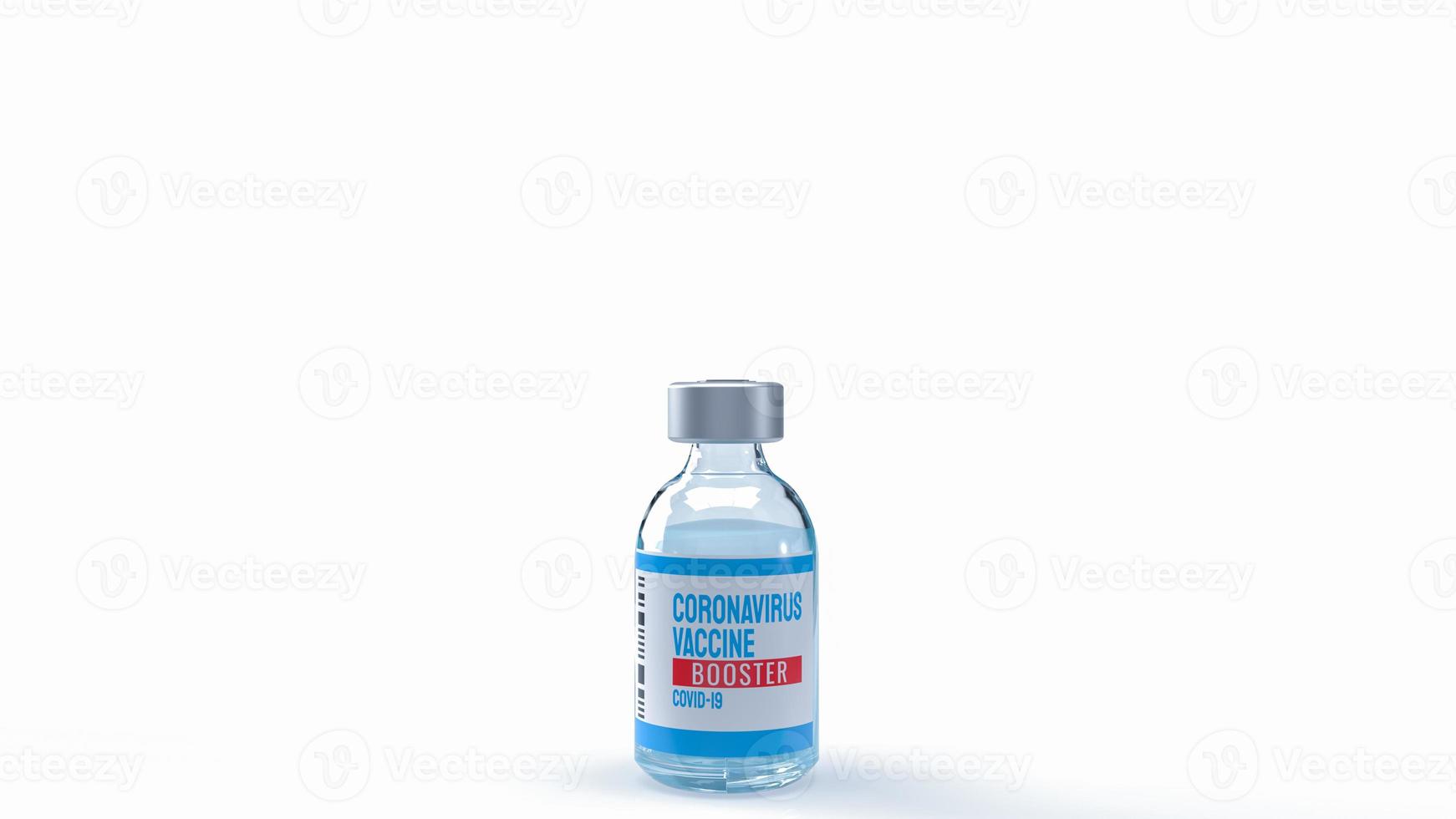 The vaccine booster on white background   for medical  or sci concept 3d rendering photo