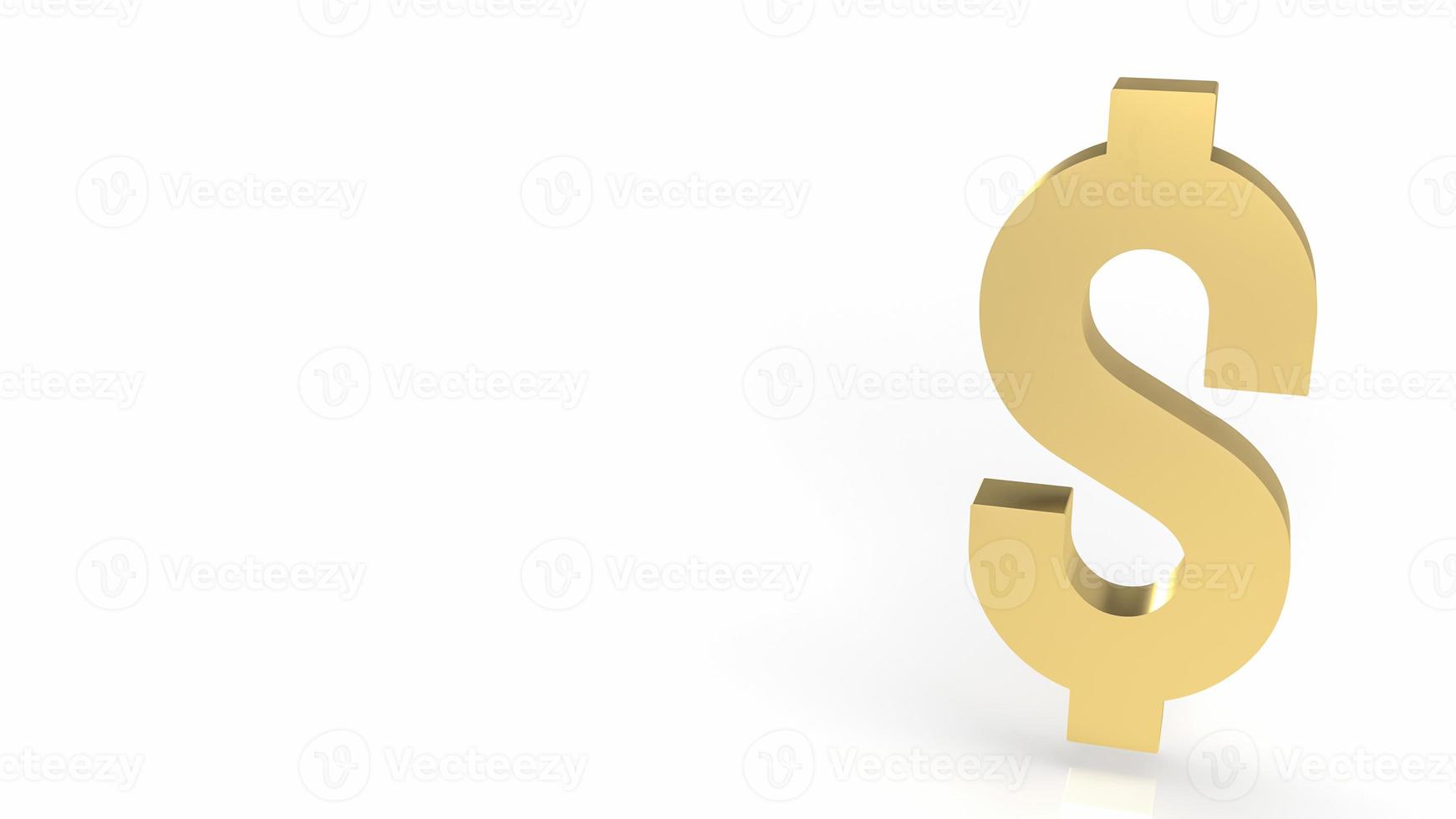 gold gold dollar symbol on white background 3d rendering photo