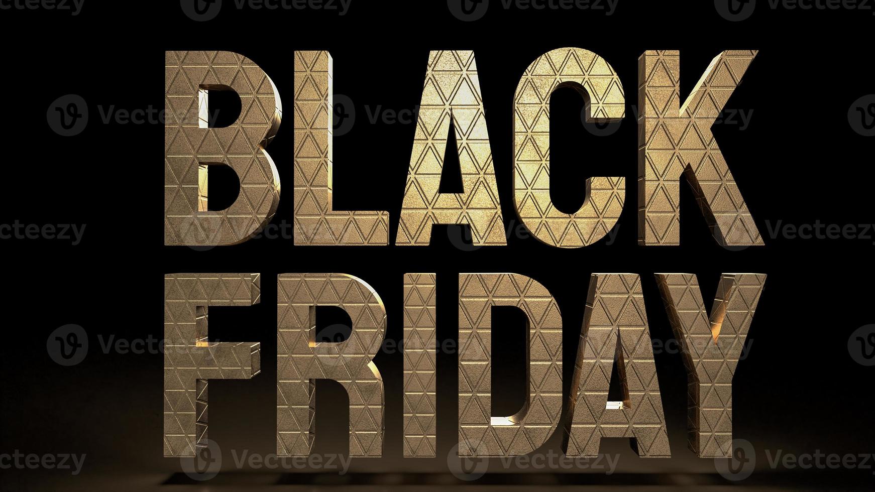 Black Friday gold text for offer or promotion shopping concept  3d rendering photo