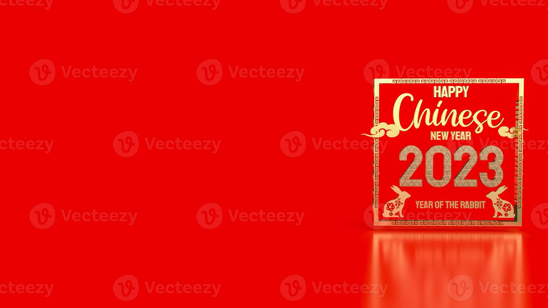 The Chinese New Year 2023 year of the rabbit 3d rendering photo