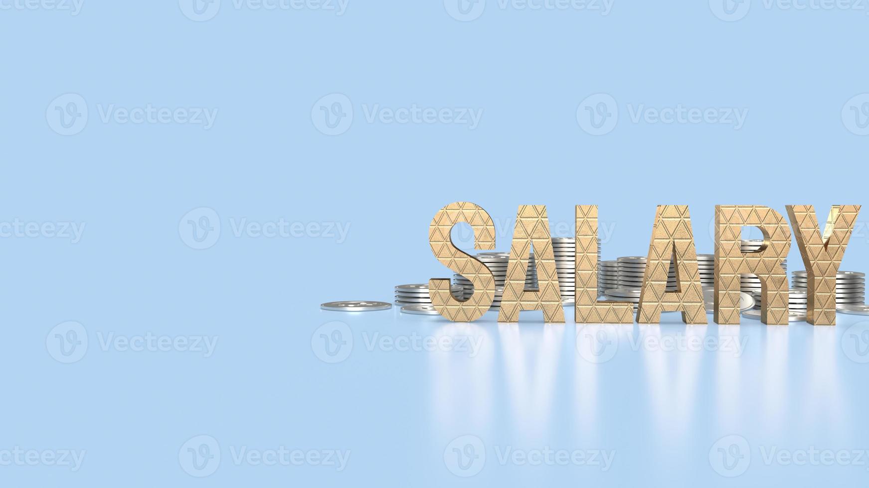salary text and coins for business concept 3d rendering photo