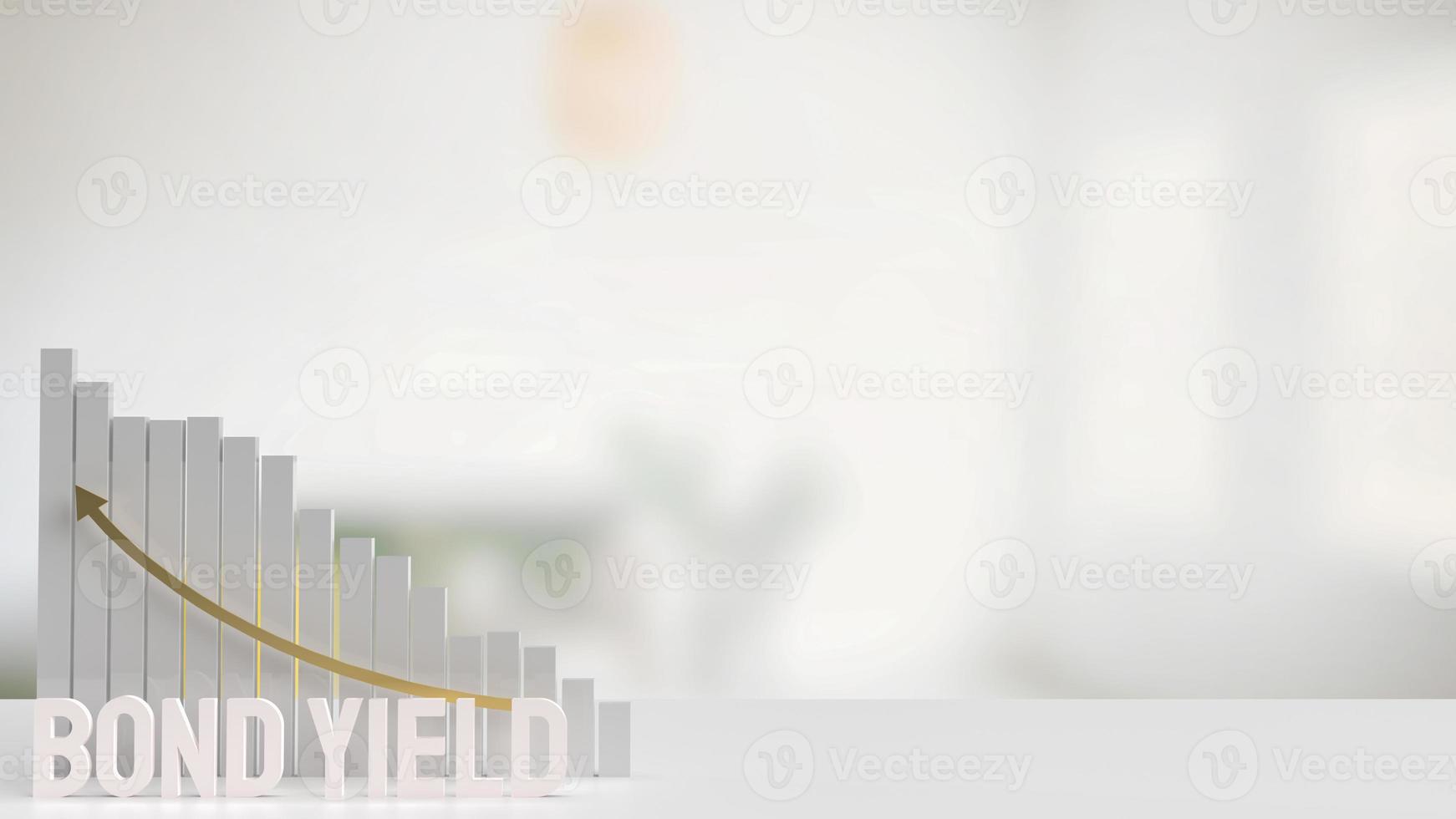 white text bond yield and chart for business concept 3d rendering photo