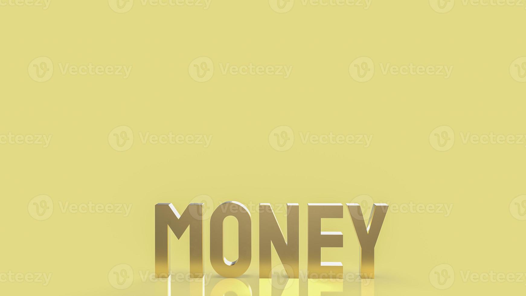 money gold text for business content 3d rendering. photo