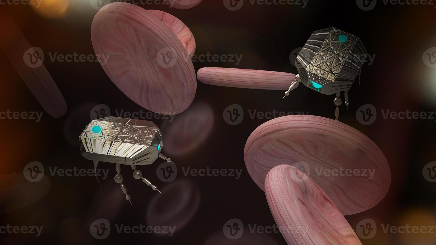 The nano robotic for medical and sci background content 3d rendering photo