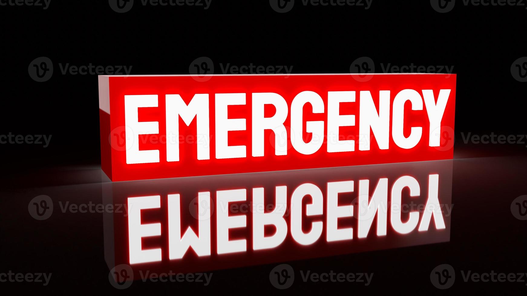 emergency light box in dark for rescue or  safety concept 3d rendering photo