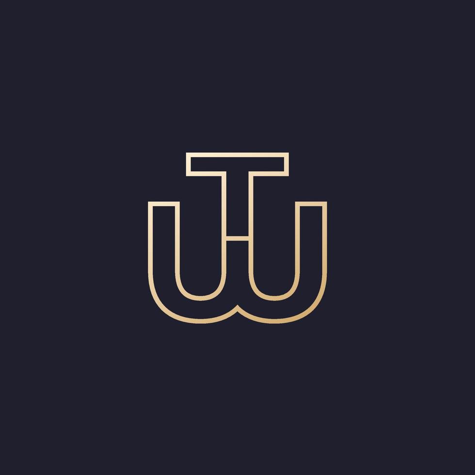 TW letters logo, line monogram vector design