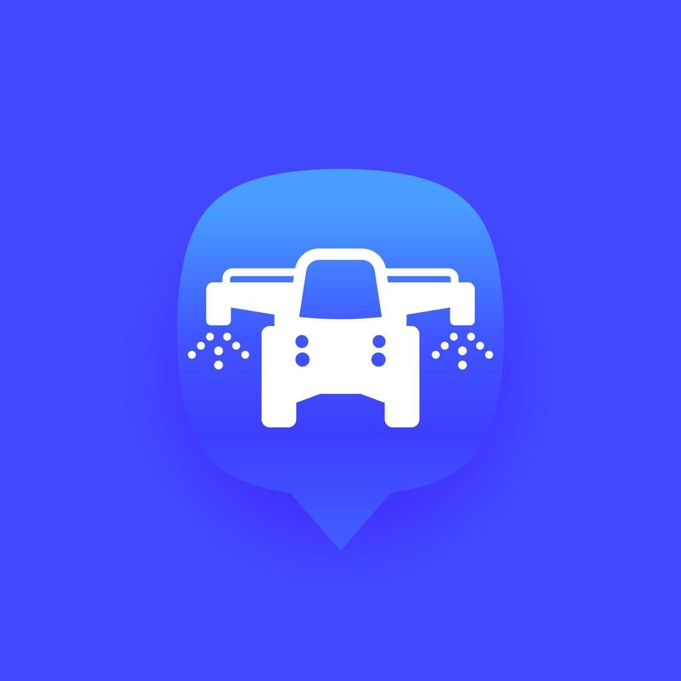 crop sprayer tractor, irrigation vector icon