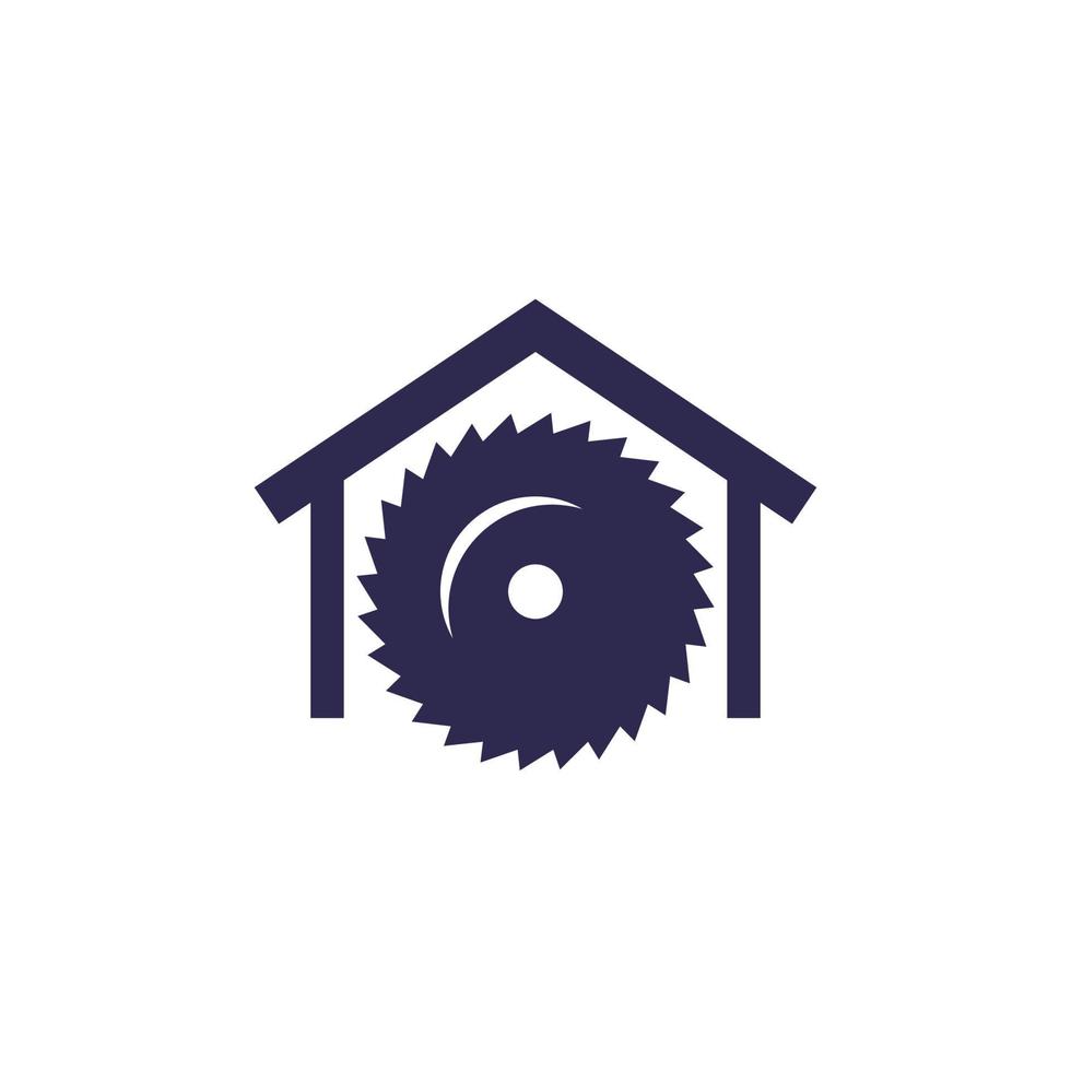 sawmill icon on white, vector