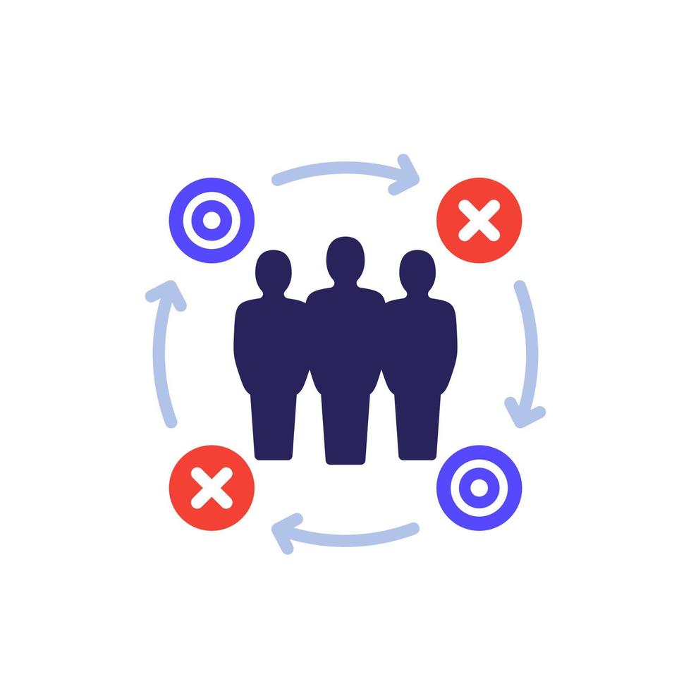 recruitment process icon with candidates vector