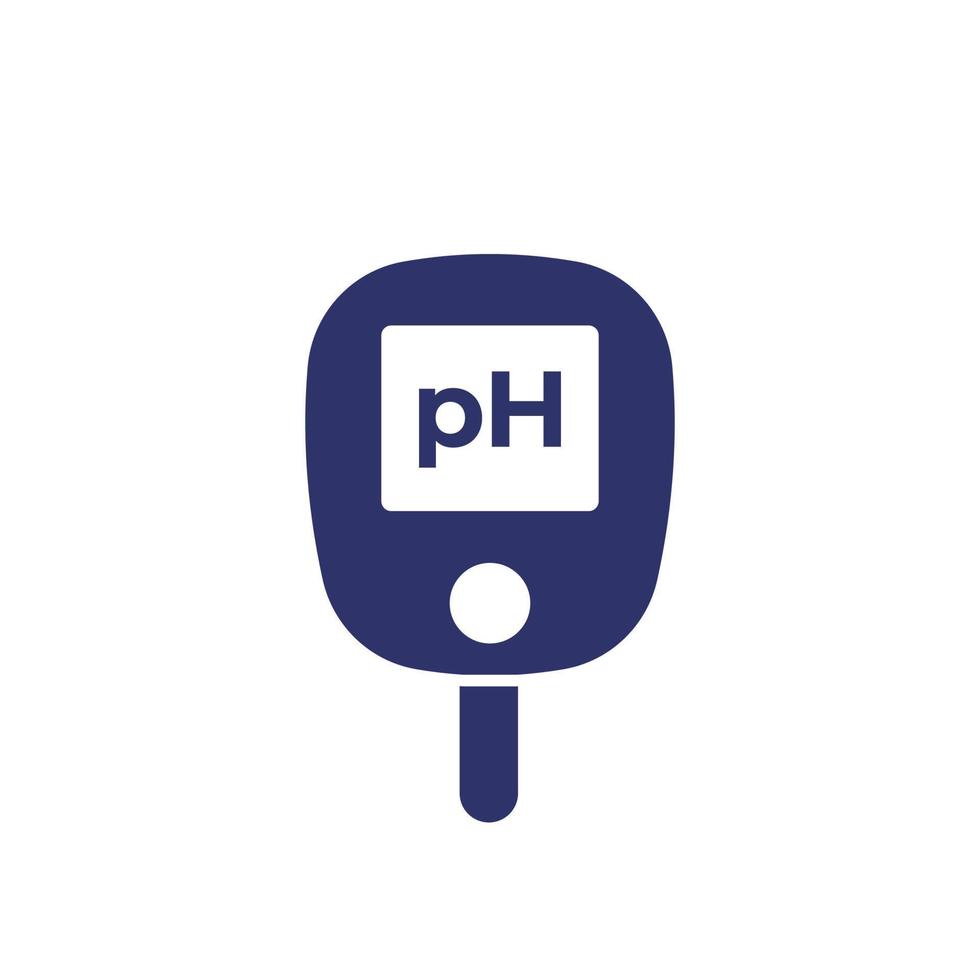 icono de medidor de ph en blanco vector