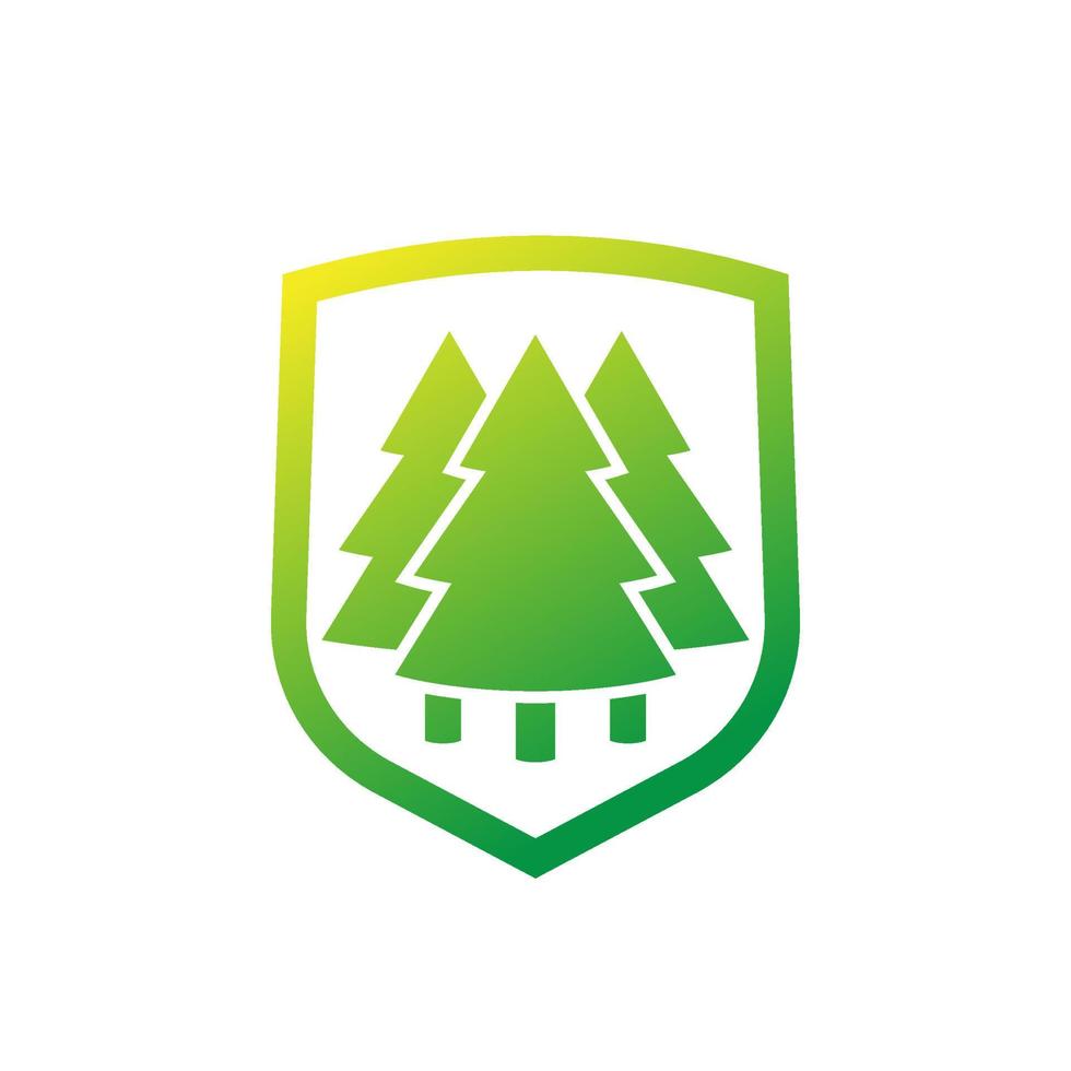 tree protection icon with a shield vector