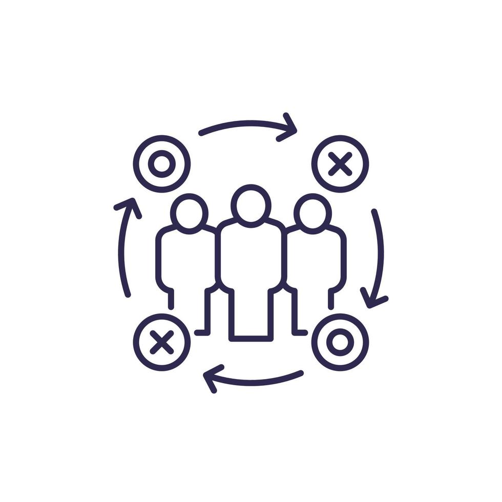 recruitment line icon with candidates vector