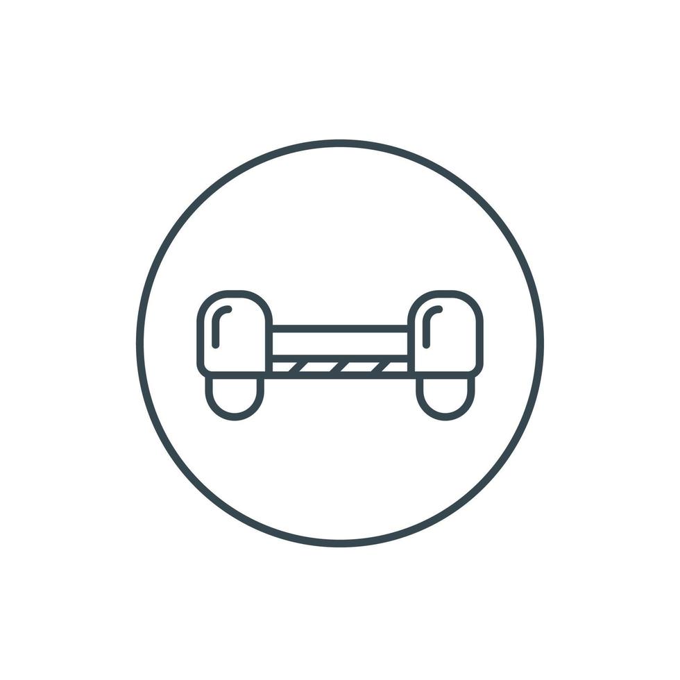 hoverboard icon on white, linear vector