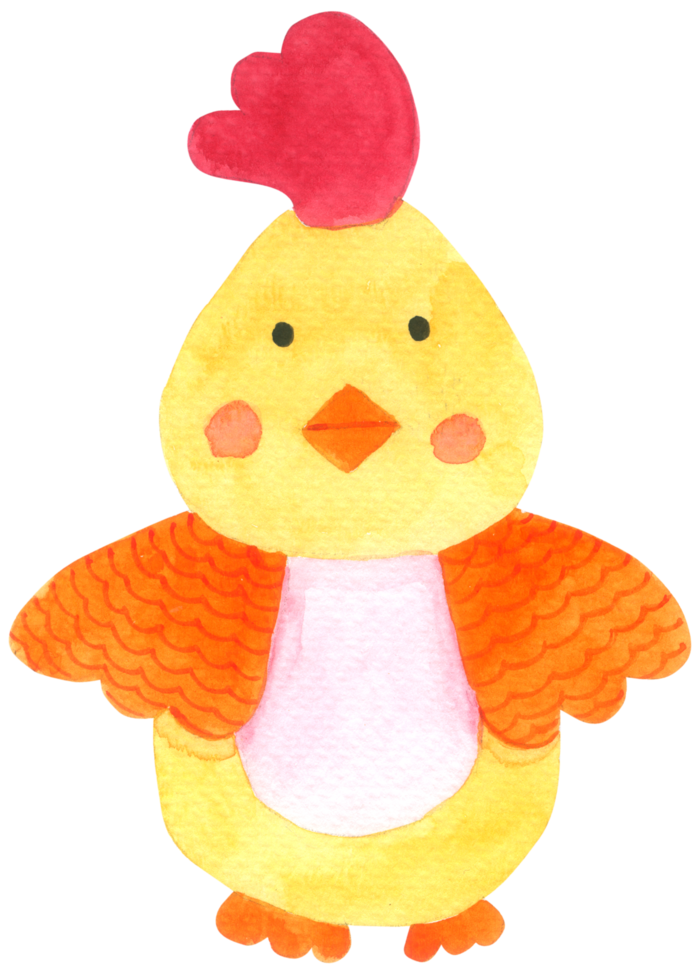 chicken cartoon cute watercolor png