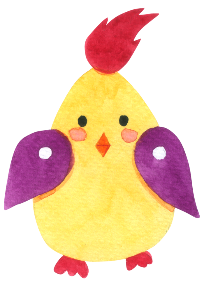 pollo dibujos animados lindo acuarela png